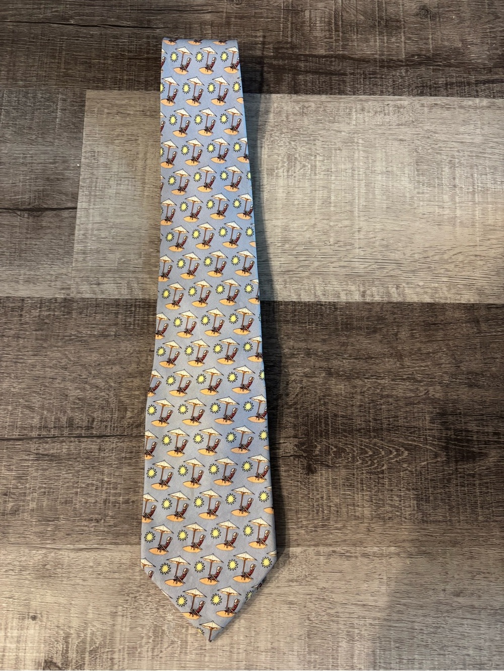Silk Light Blue Patterned Men's Tie